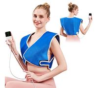 JOBYNA Almohadilla Térmica eléctrica para hombro y espalda, Envoltura de hombro calentada para calambres, Dolor muscular, Almohadilla de terapia lavable, Apagado automático, 30-70℃ Ajustable