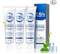 JOBYNIM 3pcs Pastas de Dientes con Hidroxiapatita, Pasta Dental sin Flúor para la Reparación del Esmalte & Blanqueamiento, Dentífrico Hidroxiapatita contra Manchas, para Dientes Sensibles
