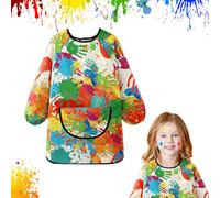 JOBYNIM Bata Pintura Niños 1-8 Años, Babi Escolar Infantil Babis Escolares Impermeable con Mangas y Bolsillo Grande Pintura Blusa para Pintura Cocina Escuela