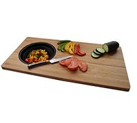 JOCCA - Tabla de bamboo/Tabla con Escurridor 2 en 1 / Ahorra Espacio/Tabla de bamboo/Escurridor de silicona Incorporado / 58 * 29cm/ Resistente