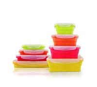 Jocca 4463 Set de 4 recipientes de Silicona Plegable, Multicolor, 22.50x14.50x12.00 cm