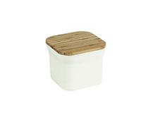 Jocca Cable de contenedor de Almacenamiento - Housewares - 10,2 x 10,2 x 14 cm de bambú, Beige, Color Blanco, 11,7 x 11,7 x 14 cm