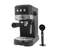 Jocca - Cafetera Expresso 20 Bares con Vaporizador, 1100W, Deposito 1.25L Desmontable, Metal, Negro