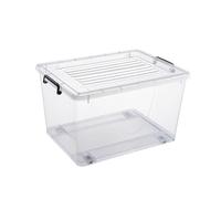Jocca - Caja de Almacenaje con Ruedas y Tapa, con Clips Grandes/Plástico Duro/Almacena tu Ropa, Juguetes../ Organización en Casa/Baúl Organizador (34 * 57 * 42)