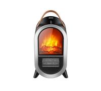 JOCCA - Calefactor Cerámico Chimenea 1500W | Estufa Eléctrica Portátil con Efecto Llama Realista, 2 Niveles de Calor, Termostato Regulable, Protección de Seguridad y Asa de Transporte