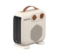 JOCCA - Calefactor de Aire 2000W con Función Ventilador | Termoventilador Vertical/Horizontal, Termostato Regulable, 2 Niveles de Calor, Protección Sobrecaliemiento, Asa de Transporte - Color Crema