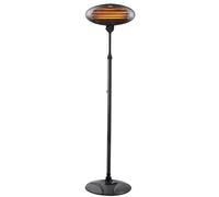 Jocca Calefactor Exterior 2000W Halógeno de Cuarzo con 3 Intensidades, Cabezal Inclinable y Protección Anti-Vuelco