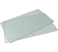 Jocca - Cubre Vitrocerámica/Cristal Templado/Protector Placa Cocina/Protección Vitrocerámica/Tabla de Cortar/Corta, Sirve, Protege/Resistentente al Calor (2 Unidades)