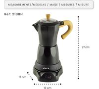Jocca Eléctrico Espresso Máquina de Café Negro para 6 Tazas Desayuno Retro