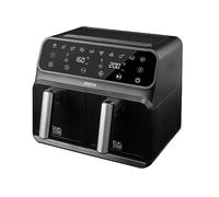 JOCCA - Freidora de Aire Caliente 8L| Freidora Sin Aceite Gran Capacidad| Air Fryer con 2 Cubetas 4L + 4L| Temporizador| Temperatura Ajustable| Cocina Sana| 1700W (Negro 4L+4L)