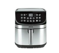 JOCCA - Freidora de Aire Caliente 9L| Freidora Sin Aceite 9 Litros| Air Fryer Gran Capacidad| Temporizador| Temperatura Ajustable| Cocina Sana| Potencia 2200W| Programas| Pantalla Táctil (Plata)