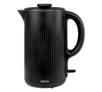 Jocca - Hervidor eléctrico 1,8 L | Cuerpo y tapa en acero inoxidable | Control STRIX | 1500W | Hervidor de agua rápido y seguro | Diseño elegante negro