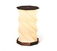 Jocca - Lámpara De Mesa LED Recargable, Luz Nocturna Cálida, Diseño Plegable Origami, Sin Cables, USB-C, Portátil, Lámpara Mesita De Noche, Papel Impermeable Y Madera De Nogal, Decorativa Para Dormito
