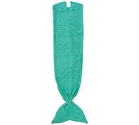 Jocca - Manta de Cola de Sirena de Punto/Color Turquesa/Material acrílico/ 190 cm de Largo/Manta Divertida y Calentita/Transpirable