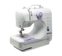 Jocca Máquina de Coser Portátil con 12 Puntadas, Brazo Libre, Doble Velocidad, Luz LED, Ojal en 4 Pasos, Accesorios Incluidos y Uso con Cable o Pilas