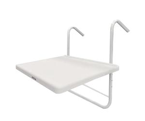 Jocca - Mesa Auxiliar Plegable Barandilla Terraza | Mesa con Altura Regulable | Ahorro de Espacio | 3 Posiciones | Aguanta hasta 10kg | Resistente | Color Blanco (Mesa Barandilla)