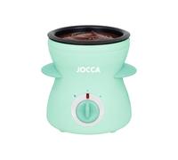 Jocca - Mini fondue eléctrica 350 ml | 2 niveles de temperatura | Recipiente antiadherente extraíble | 4 tenedores incluidos | Color turquesa | Diseño compacto Línea Sweet