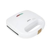 JOCCA - Sandwichera 2 Rebanadas, Tostador Línea Nature/Placas Grill Antiadherentes/Indicadores Luminosos/Sandwiches y más comidas/Acabado moderno Efecto Madera (Blanco)