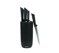 Jocca - Set de cuchillos de cocina con tacoma | Juego de 5 cuchillos profesionales de acero inoxidable | Mango ergonómico | Diseño moderno (Negro)