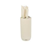Jocca - Set de cuchillos de cocina con tacoma | Juego de 5 cuchillos profesionales de acero inoxidable | Mango ergonómico | Diseño moderno (Crema)