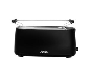 JOCCA - Tostadora 2 Rebanadas, Línea Nature/ 7 Niveles de Tostado/Función Descongelar, Recalentar y Cancelar/Recogemigas/Ranuras anchas para distintos tipos de Pan, Bollería (Negro 4 Rebanadas)