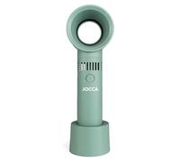 Jocca - Ventilador de Mano Portátil sin Aspas, Recargable USB, 3 Velocidades, 5W, Ligero y Compacto, Blanco y Verde (Verde)