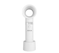 Jocca - Ventilador de Mano Portátil sin Aspas, Recargable USB, 3 Velocidades, 5W, Ligero y Compacto, Blanco y Verde (Blanco)