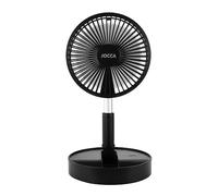 Jocca - Ventilador de Pie Plegable Portátil|Batería Recargable con USB| Altura Oscilante/ 3 Velocidades + Modo Silencioso| Blanco