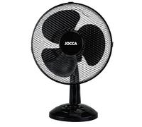 Jocca Ventilador de Sobremesa 30 cm Negro | 3 Velocidades | Oscilación | Cabezal Reclinable | 3 Aspas Aerodinámicas | Bajo Consumo 40W | Diseño Compacto y Silencioso