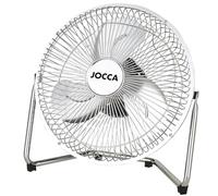 Jocca - Ventilador de Suelo Industrial, 25W, Silencioso, de Sobremesa Reclinable, 2 Velocidades, Compacto| Ventilador 3 Aspas Metálicas| Con Asa, uso sencillo, Diámetro 27cm
