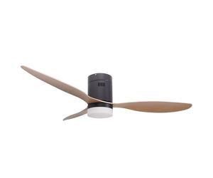 Jocca - Ventilador de Techo con Luz LED 132 cm, 3 Aspas 64 cm, Motor DC Silencioso con 6 Velocidades y Mando a Distancia, Negro
