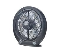 Jocca - Ventilador Pórtatil de Suelo o Mesa| 5 Aspas| 3 Velocidades| Apagado Automático| Temporizador| Box Fan| Antivuelco| 30cm Diámetro| Hogar u Oficina| (Negro)
