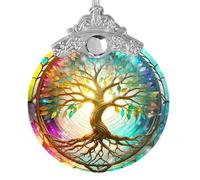 Jocidea Atrapasueños del árbol de la vida, vitral para colgar, adorno de Navidad, decoración del hogar para vacaciones
