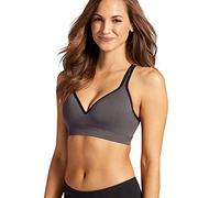 Jockey Active Mid Impact Molded Cup Seamless Sports Bra Sujetador Deportivo, Gris Hierro, Large Mujeres