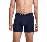 Jockey Calzoncillos tipo bóxer para hombre, de algodón, elástico, cómodo, 3 unidades, Jockey Azul, L