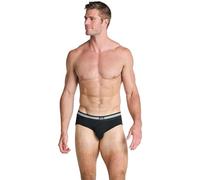 Jockey Cotton Stretch Brief - Calzoncillos para hombre en paquete de 3 unidades, ropa interior de algodón y elastano, calzoncillos para hombre con cintura media, juego de 3, Negro , L