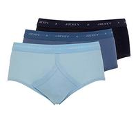 Jockey Ropa interior para hombre corte Y, nuevo tejido de algodón, calzones a la cintura, paquete de 3 piezas. Navy/Indigo/Azure X-Large