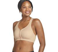 Jockey Mid Impact Zip Front Sports Bra Sujetado de Entrenamiento, Opaco, Nude, M Mujeres