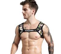 JOCKMAIL Arnés de pecho para hombre, neopreno, pecho, arnés, arnés, protección de hombro, camuflaje, S/M