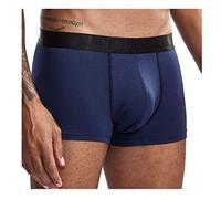JOCKMAIL Boxer para Hombre Calzoncillos Modal Suave Ropa Interior para Hombre Micro Separar Bolsa Doble Bolsa Boxers Terapia Cuidado de la Salud Calzoncillos Boxer (L, Navy)