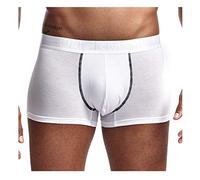 JOCKMAIL Boxer para Hombre Calzoncillos Modal Suave Ropa Interior para Hombre Micro Separar Bolsa Doble Bolsa Boxers Terapia Cuidado de la Salud Calzoncillos Boxer (L, White)