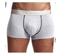 JOCKMAIL Boxer para Hombre Calzoncillos Modal Suave Ropa Interior para Hombre Micro Separar Bolsa Doble Bolsa Boxers Terapia Cuidado de la Salud Calzoncillos Boxer (L, Light Grey)