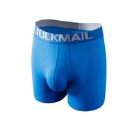 JOCKMAIL Calzoncillos tipo bóxer para hombre, de modal, suave, con microbolsillos separados, doble bolsa, con terapia de mosca, para el cuidado de la salud, calzoncillos tipo bóxer, Azul 468, M