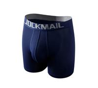 JOCKMAIL Calzoncillos tipo bóxer para hombre, de modal, suave, con microbolsillos separados, doble bolsa, con terapia de mosca, para el cuidado de la salud, calzoncillos tipo bóxer, azul marino