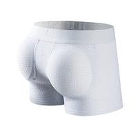 JOCKMAIL Calzoncillos tipo bóxer para hombre, transpirables, acolchados, calzoncillos tipo bóxer para hombre, Blanco, XL