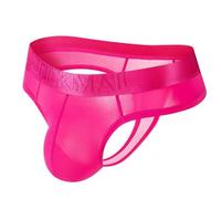 JOCKMAIL Tanga Hombre Ropa Interior Hombre Seda de Hielo Tanga Bikini Slip Ropa Interior Transpirables (FR/ES, Letras, L, Regular, Regular, Rosa)