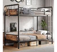 Jocoevol Litera de Metal Individual sobre Individual, literas industriales Resistentes con rieles de protección de Seguridad y diseño Que Ahorra Espacio, Cama de Acero para la Escuela, Dormitorio