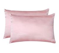 Jocoku Juego de 2 Fundas de Almohada 100% Seda de Morera para Cabello y Piel, Fundas de Almohada de Seda Natural súper Suaves y Transpirables, tamaño estándar (estándar, Color Rosa)