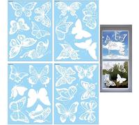 JOCXZI 4pcs Pegatinas anticolisión para Ventanas- Mariposa, Pegatinas de Siluetas para Evitar Colisiones de Aves en Puerta Vidrio Pegatina de Ventana Translúcida