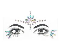 JOCXZI Cara de Gemas, Luminosa Tatuaje,Piedras Preciosas Autoadhesivas, Diamantes de Imitación Cara,Cristales con Pegatinas, para Día de los Muertos, Carnaval, Festival de Música,2pcs